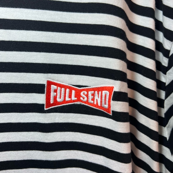 Full Send Nelk Boys Striped Crewneck T-Shirt Black White Embroidered Logo  Sz XL - Picture 4 of 11